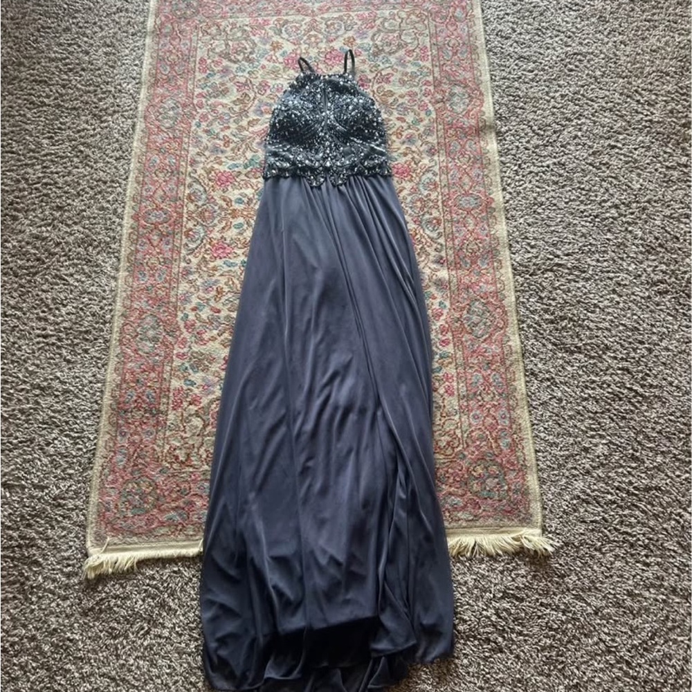 Elegant Grey Evening Gown